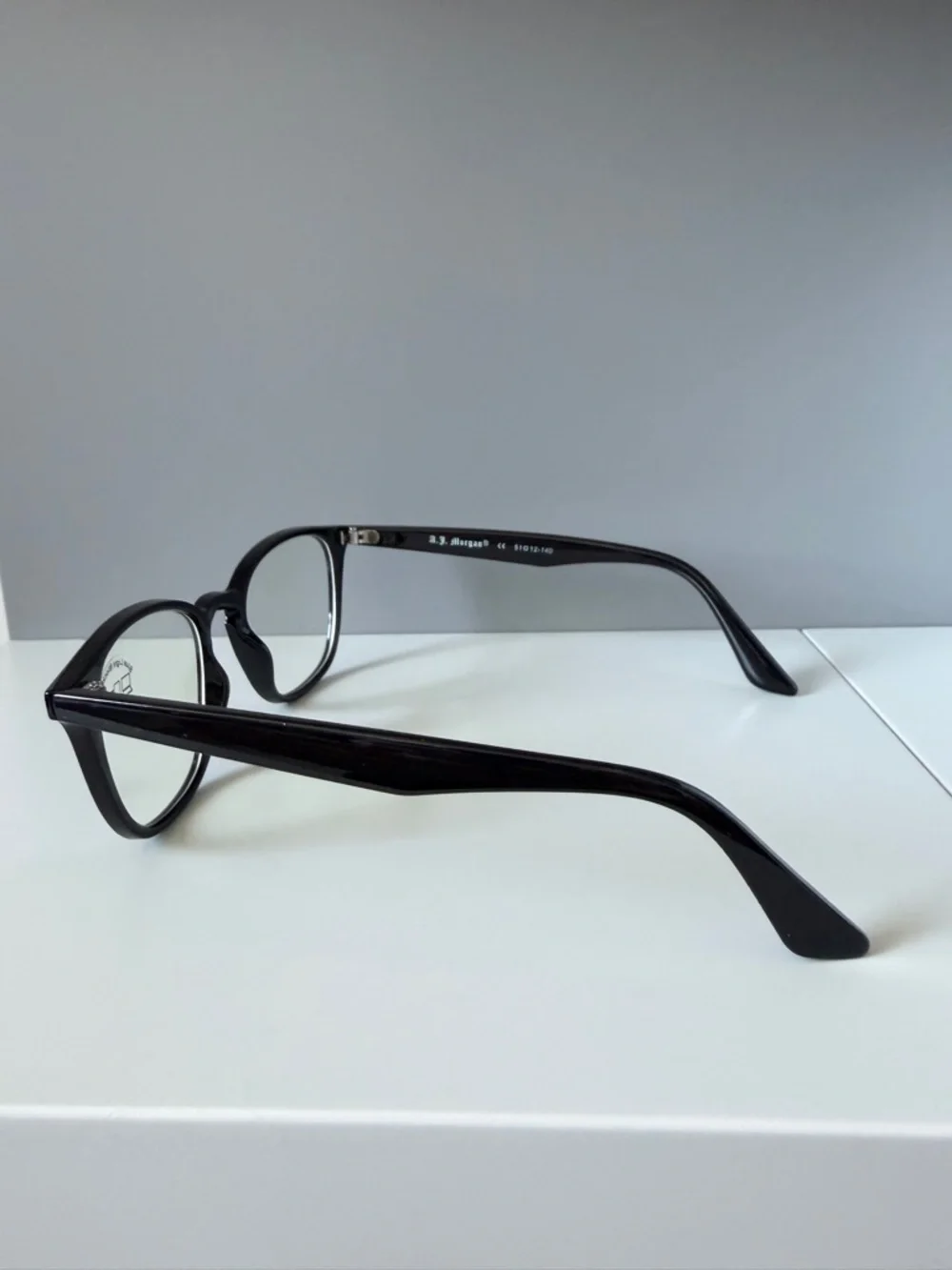 ASOS AJ Morgan black wayfarer style classic blue light blocking eyeglasses